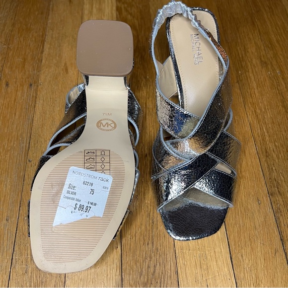 Silver Micheal Kors Slingback Heels - Picture 2 of 4